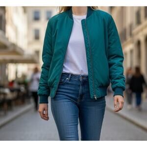 Lifestyles by Mulberry Street Jacket Women's Small Green Insulated Zip Up NEW